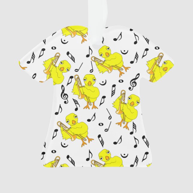 Trombone Chick Musiknoten Ornament (Vorderseite)