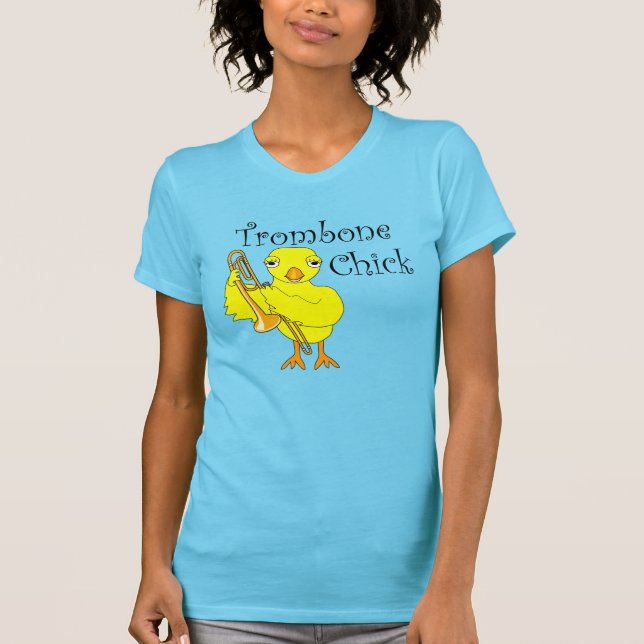 Trombone-Chick-Text T-Shirt (Vorderseite)