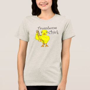 Trombone-Chick-Text Tri-Blend Shirt