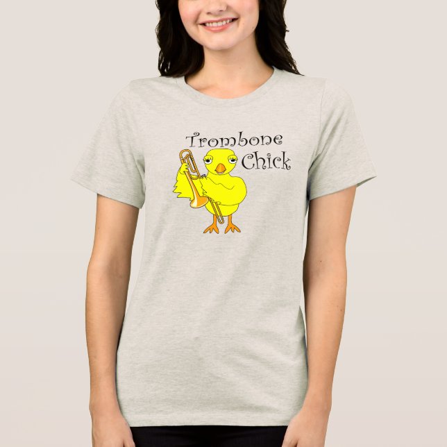 Trombone-Chick-Text Tri-Blend Shirt (Vorderseite)