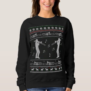 Trombone Christmas Funny Band Ugly Sweater Sweatshirt