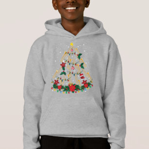Trombone Christmas Tree Ornaments Funny Music Band Hoodie