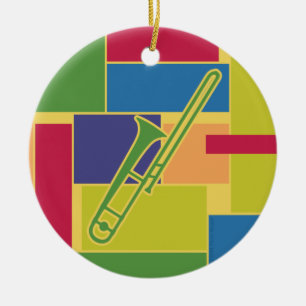 Trombone Colorblocks Verzierung Keramik Ornament