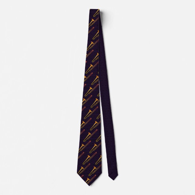 Trombone Dark Lila Neck Tie Krawatte (Vorderseite)