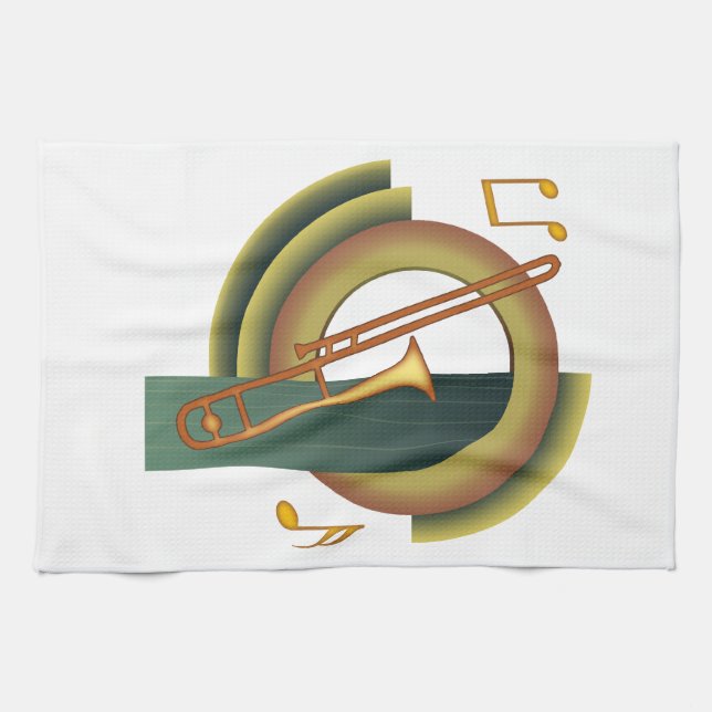 Trombone Deco1 Küchentuch (Horizontal)
