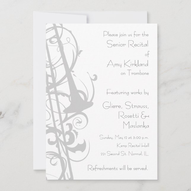 Trombone-Erwägung Einladung (Vorderseite)
