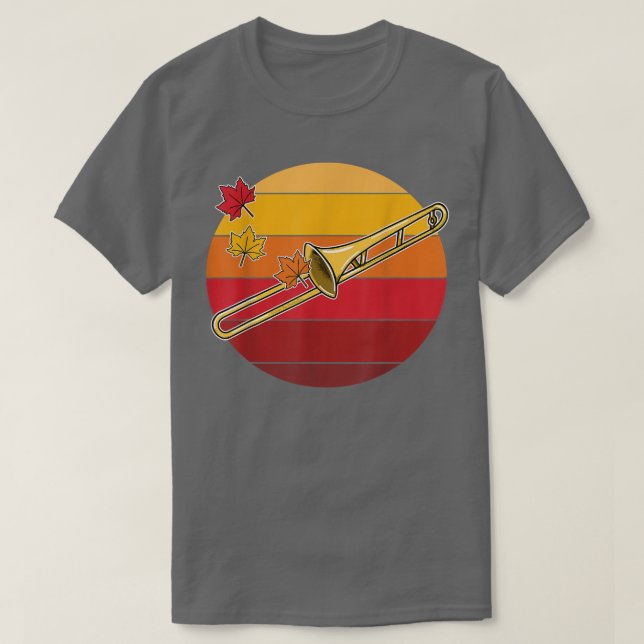 Trombone Fall Trombonist Herbst Erntedank Brass T-Shirt (Design vorne)