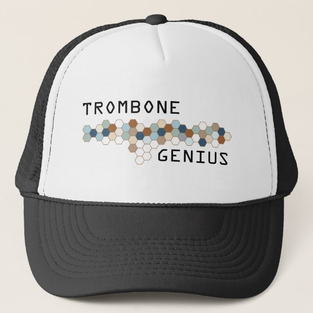 Trombone-Genie Truckerkappe (Vorderseite)