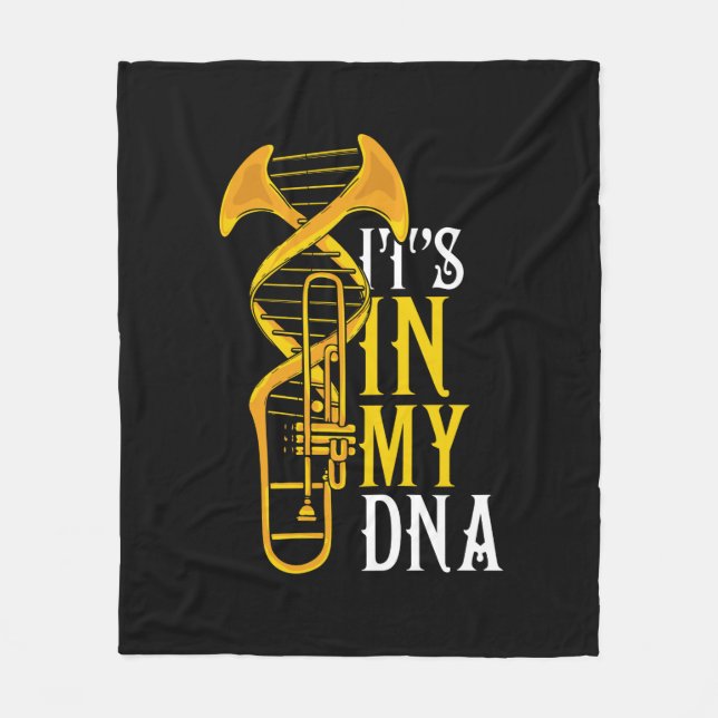 Trombone Gift Men Jazz Music Marching Band Fleecedecke (Vorderseite)