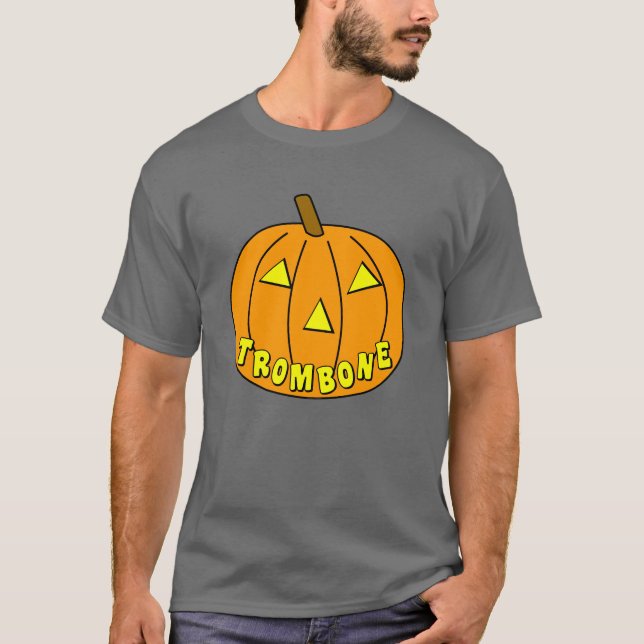 Trombone Halloween Pumpkin T-Shirt (Vorderseite)