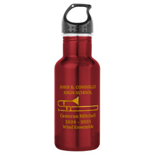 Trombone High School Band Gold Personalisiert Edelstahlflasche