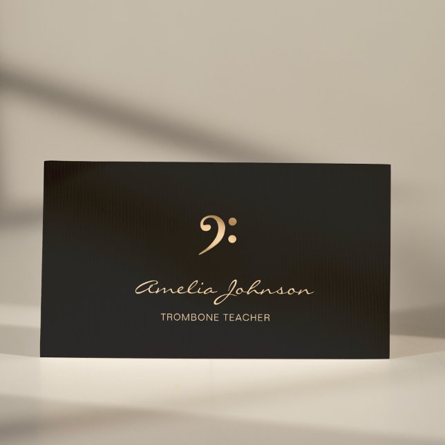 Trombone Lehrer Bass Clef Gold&Black Beruflich Visitenkarte (Von Creator hochgeladen)
