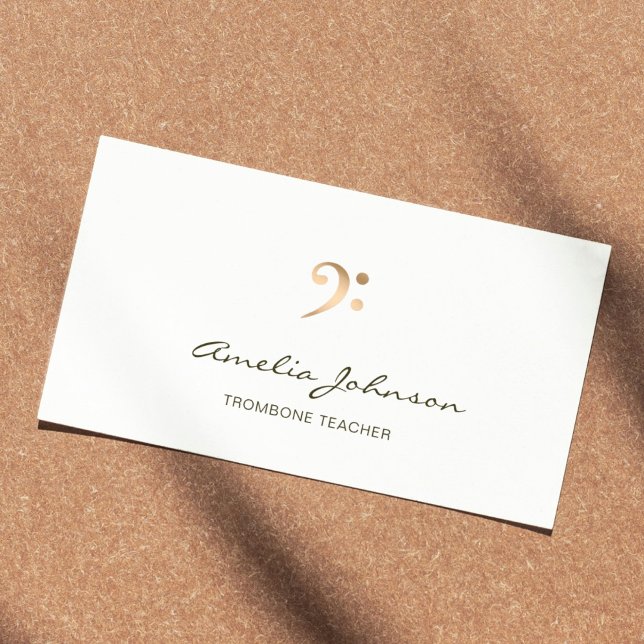 Trombone Lehrer Gold Bass Clef Beruflich Visitenkarte (Von Creator hochgeladen)
