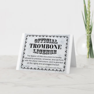 Trombone-Lizenz Karte