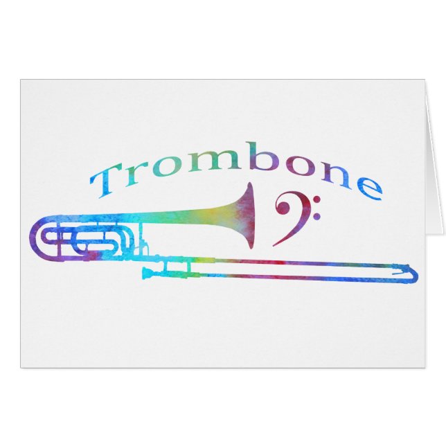 Trombone mit Bassschlüssel (Vorderseite (Horizontal))