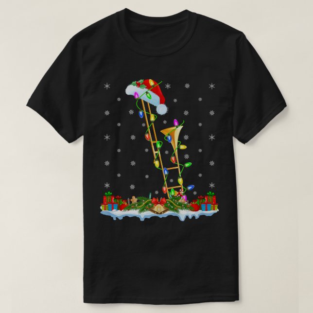 Trombone Music Lover Matching Weihnachtsmannmütze  T-Shirt (Design vorne)