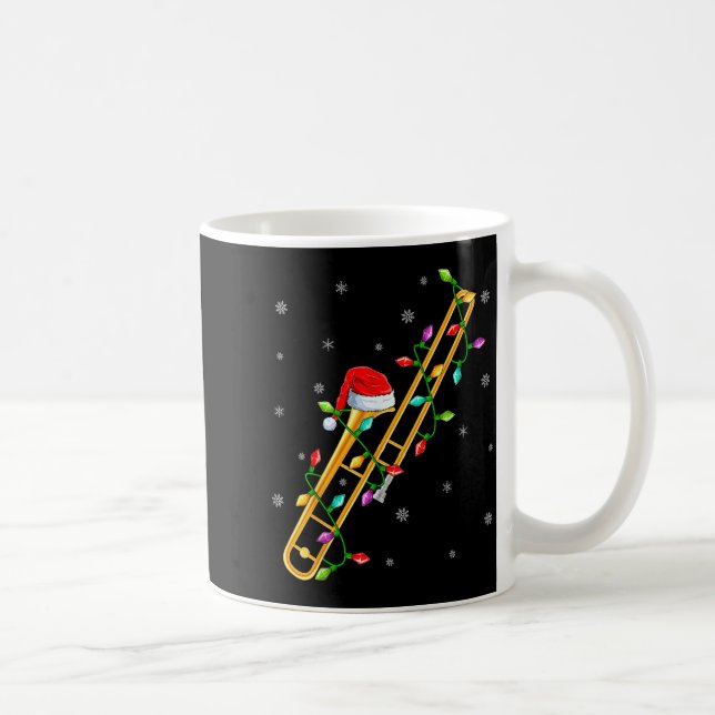 Trombone Music Lover Xmas Lights Santa Trombone Ch Kaffeetasse (Rechts)