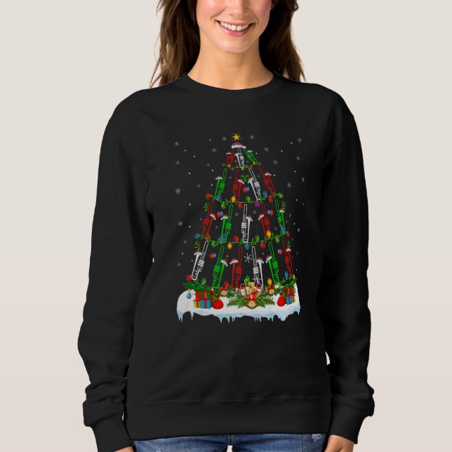 Trombone Music  Xmas Lights Trombone Christmas Tre Sweatshirt (Vorderseite)