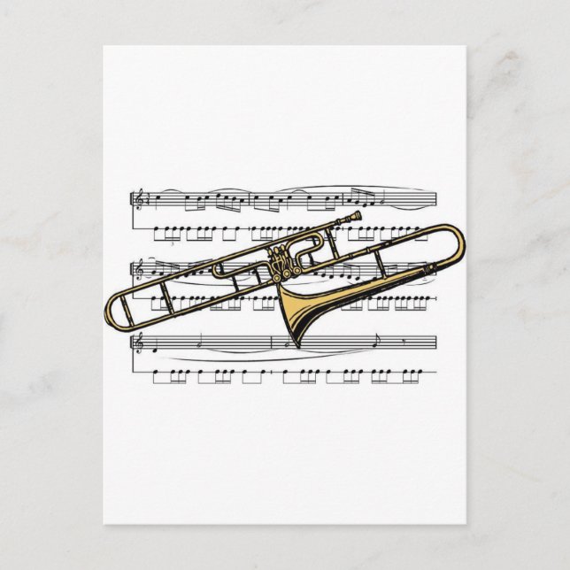 Trombone Musical 14 B Postkarte (Vorderseite)