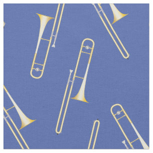 Trombone Musical Musician Saal Dekoration Blau Stoff