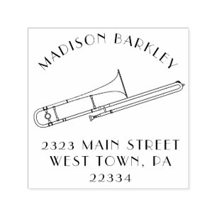 Trombone Musician Band Lehrer Selbstfarbige Briefm Permastempel