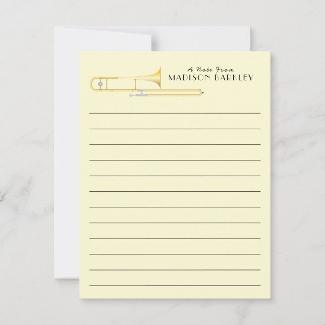 Trombone Musician Band Teacher Danke Karte (Vorderseite)