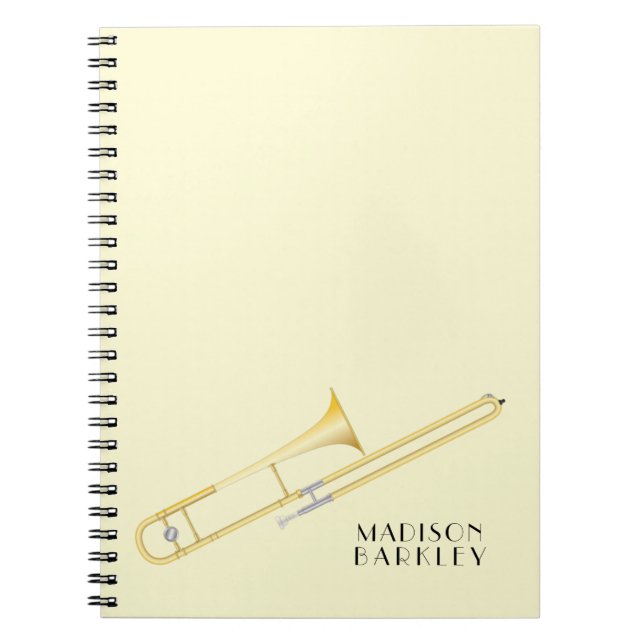 Trombone Musician Band Teacher Notebook Notizblock (Vorderseite)