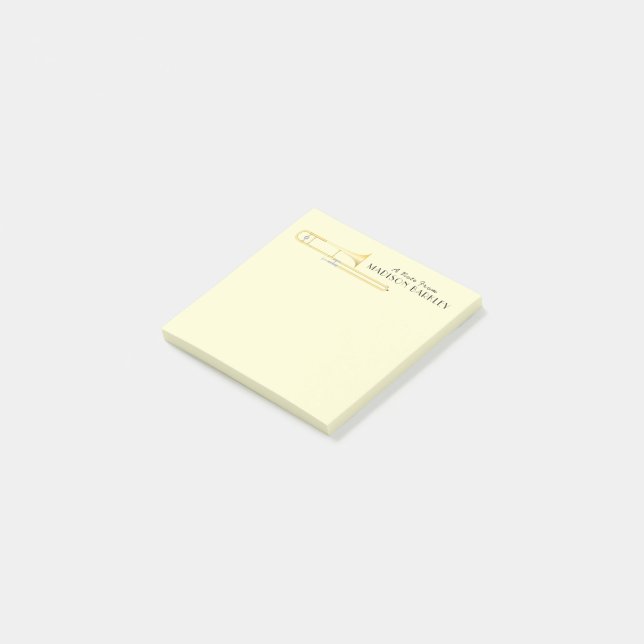 Trombone Musician Band Teacher Postit Notes Post-it Klebezettel (angewinkelt)