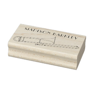 Trombone Musician Band Teacher Rubber Briefmarke Gummistempel