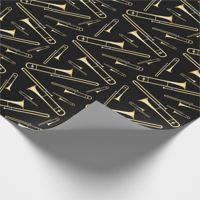 Trombone Musician Band Teacher Wrapping Paper Geschenkpapier (Ecke)