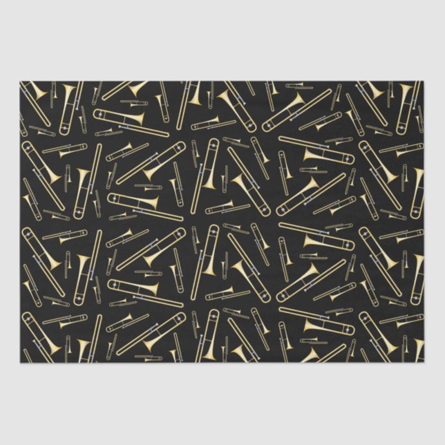 Trombone Musician Band Teacher Wrapping Paper Seidenpapier (Vorderseite)