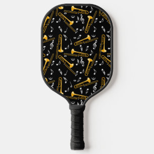 Trombone-Musiknoten-Muster Pickleball Schläger