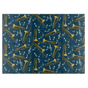 Trombone-Musiknoten-Muster Schneidebrett