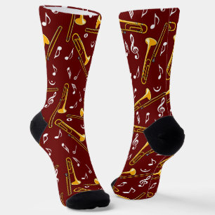 Trombone-Musiknoten-Muster Socken