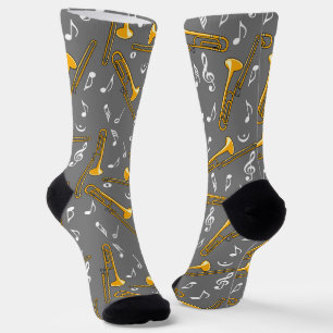 Trombone-Musiknoten-Muster Socken