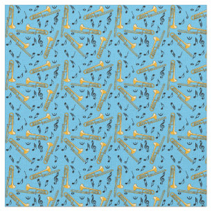 Trombone-Musiknoten-Muster Stoff