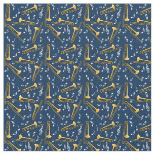 Trombone-Musiknoten-Muster Stoff