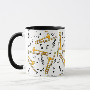 Trombone-Musiknoten-Muster Tasse