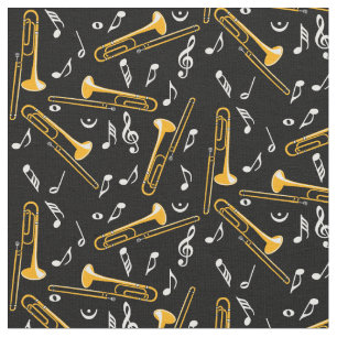 Trombone-Musiknoten Stoff