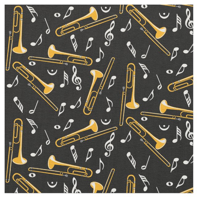 Trombone-Musiknoten Stoff (Nahaufnahme)
