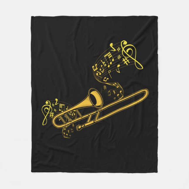 Trombone Player Brass Music Instrument Big Band Fleecedecke (Vorderseite)