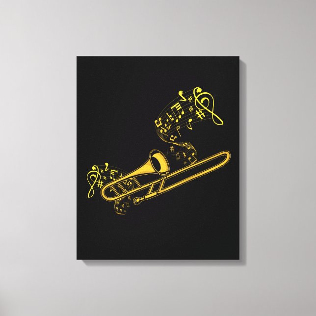 Trombone Player Brass Music Instrument Big Band Leinwanddruck (Vorderseite)