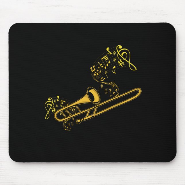 Trombone Player Brass Music Instrument Big Band Mousepad (Vorne)