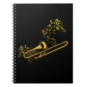 Trombone Player Brass Music Instrument Big Band Notizblock