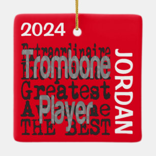 Trombone Player Extraordinaire CUSTOM Keramikornament