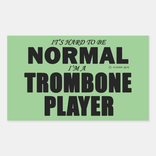 Trombone Player Rechteckkantsticker Rechteckiger Aufkleber (Vorderseite)