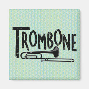 Trombone-Rough-Text Magnet