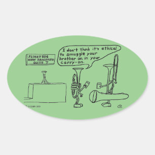 Trombone-Schmuggel Oval-Aufkleber Ovaler Aufkleber