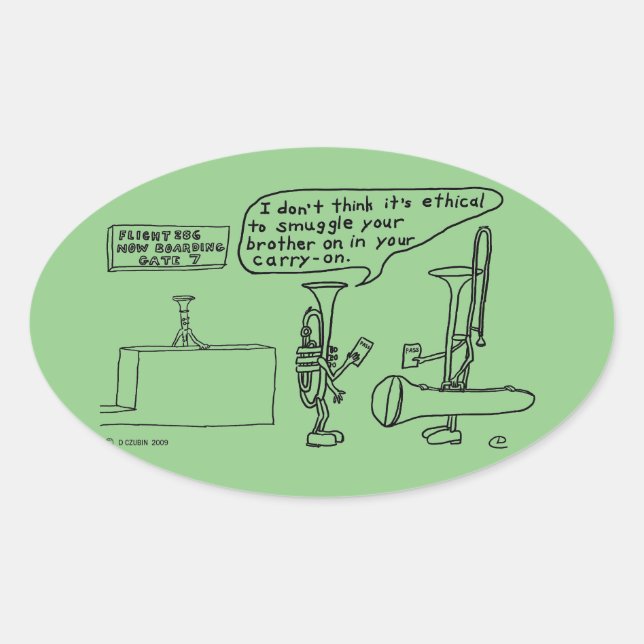 Trombone-Schmuggel Oval-Aufkleber Ovaler Aufkleber (Vorderseite)