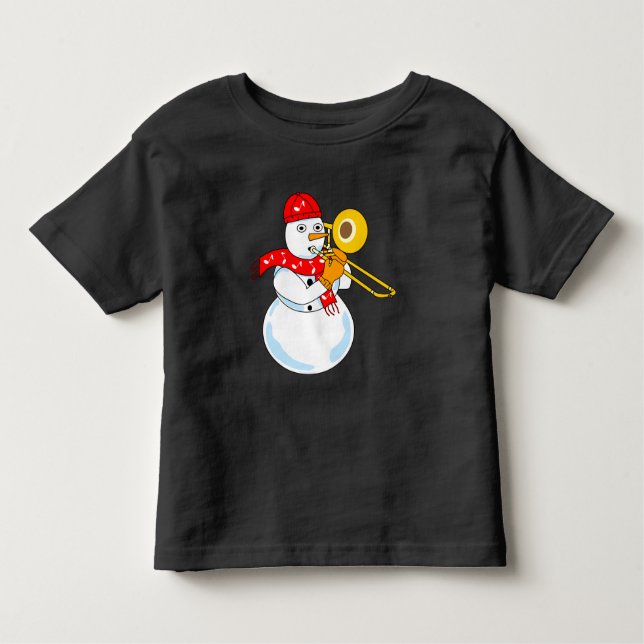 Trombone Snowman Kleinkind T-shirt (Vorderseite)